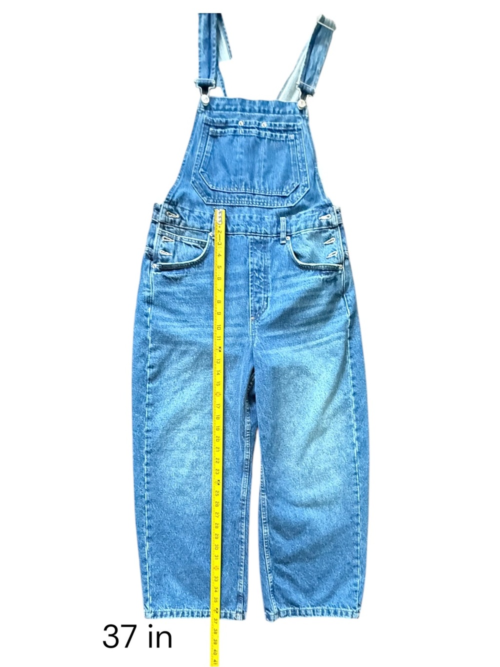 We The Free Women Denim Overalls Light Blue Adjustable Straps Size M NWT - Picture 9 of 13